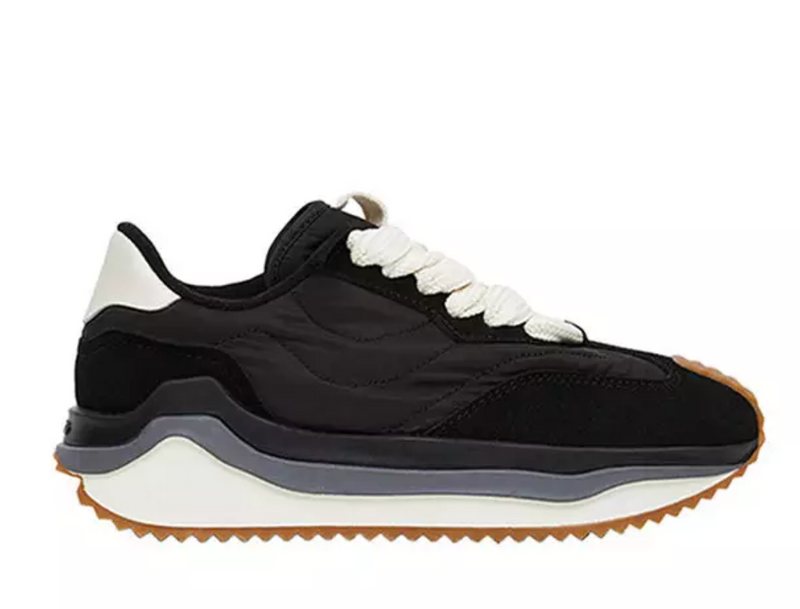 Mango Lace-Up Leather Sneakers